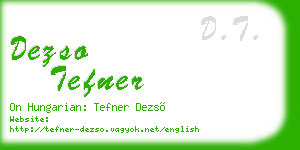 dezso tefner business card